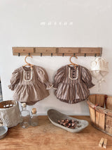 ［marron］Chocolate smock rompers