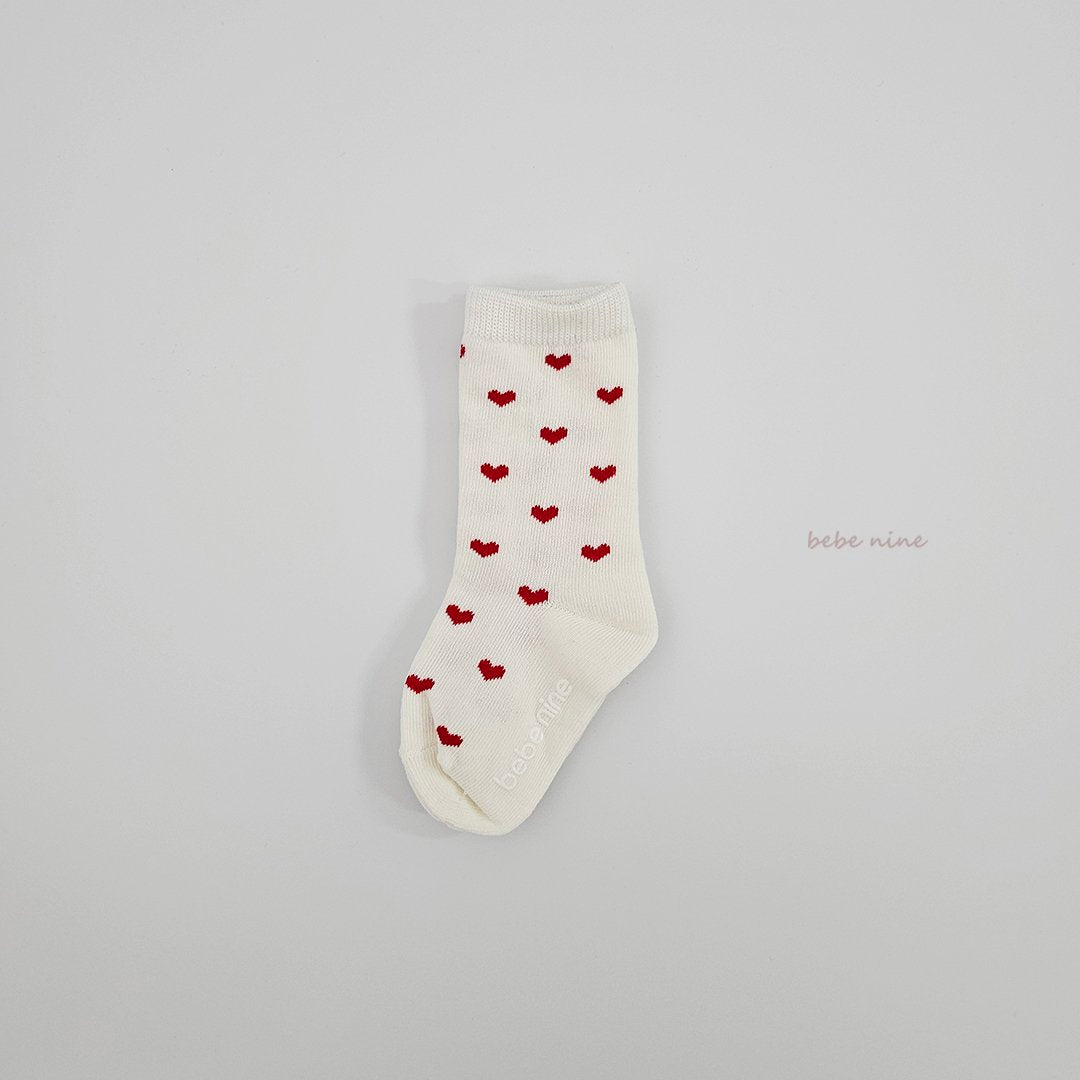 ［bebenine］Nine Heart Knee Socks Set