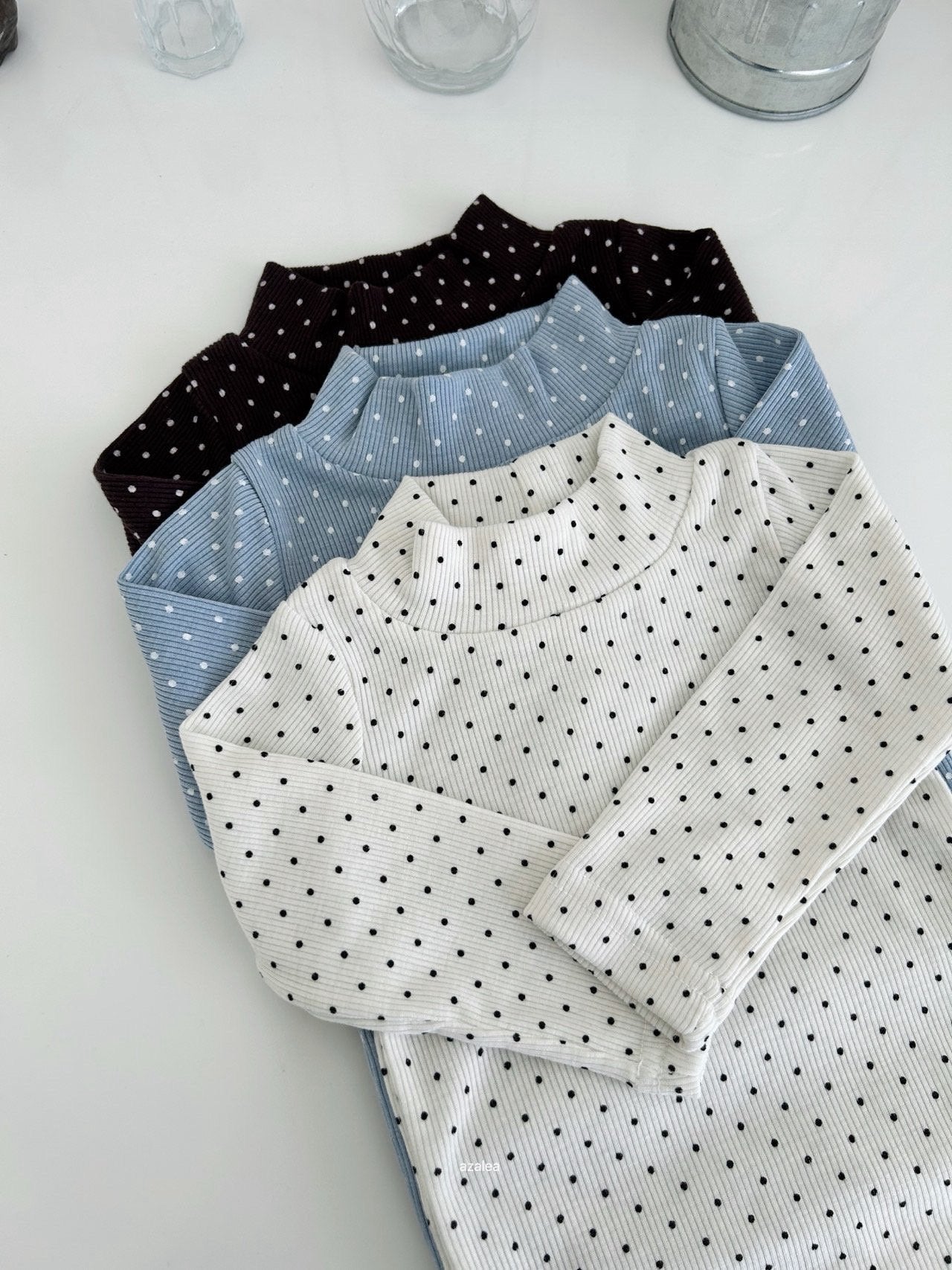 ［azalea］Ghana dot halfneck tops (baby)