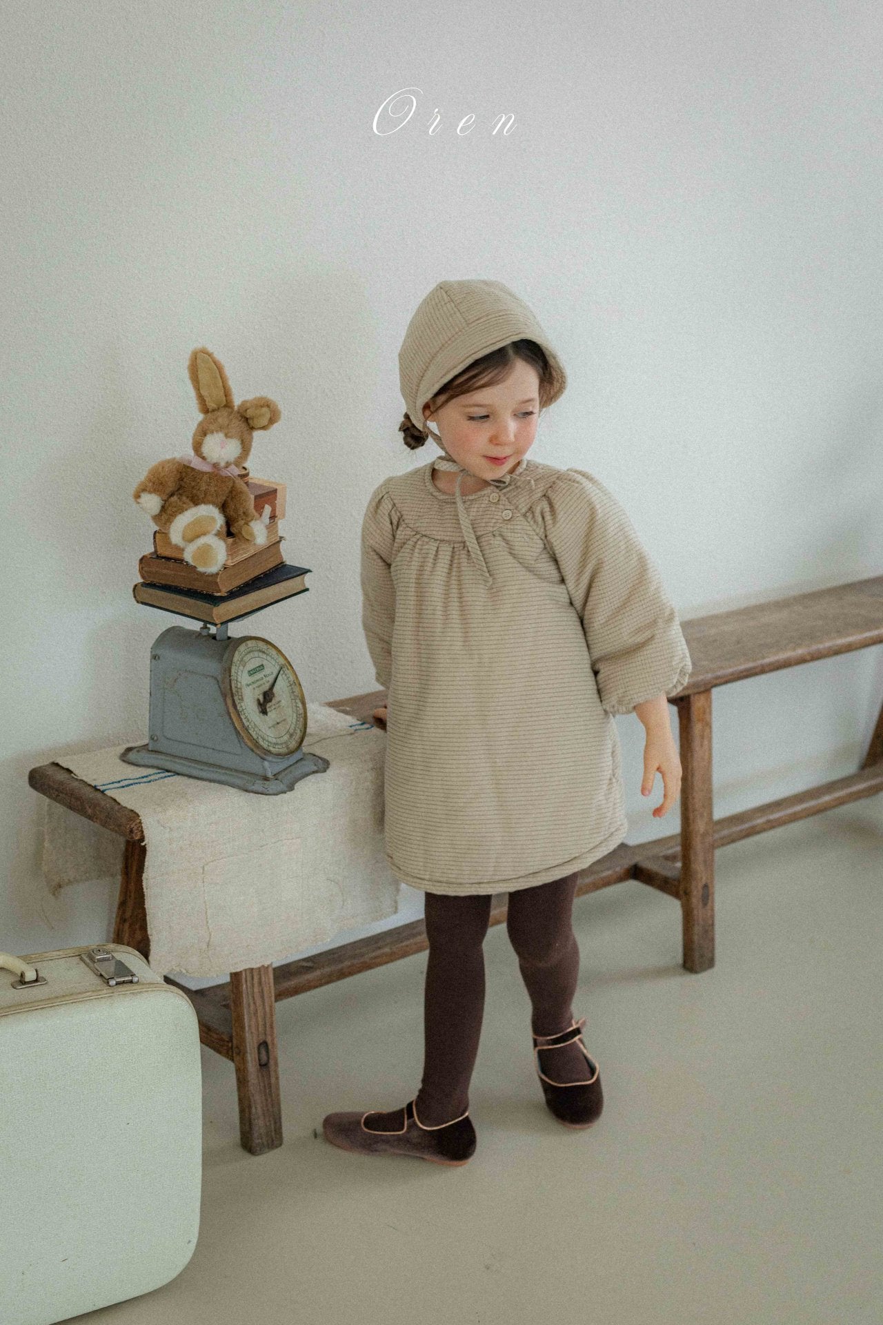 ［OREN］Baguette check padding bonnet (3oz)