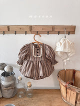 ［marron］Chocolate smock rompers