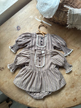 ［marron］Chocolate smock rompers