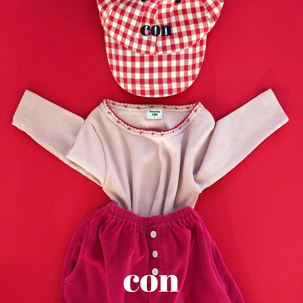 ［con］Stitch rib tee