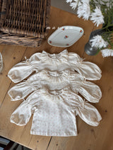 ［marron］Puff ribbon lace tops