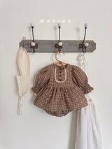 ［marron］Chocolate smock rompers