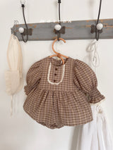 ［marron］Chocolate smock rompers