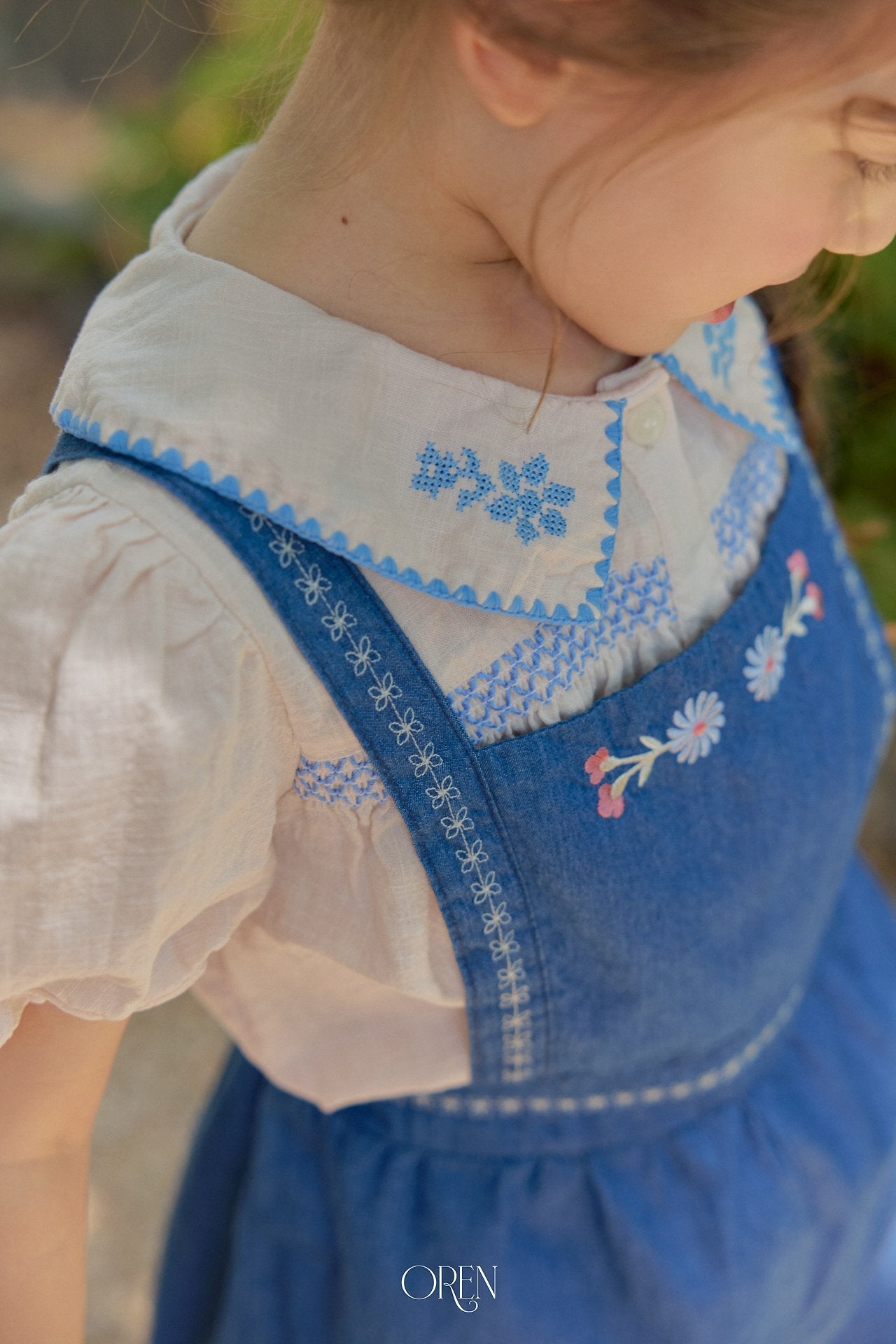 ［OREN］Soleil denim short overalls