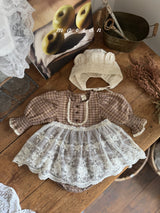 ［marron］Chocolate smock rompers