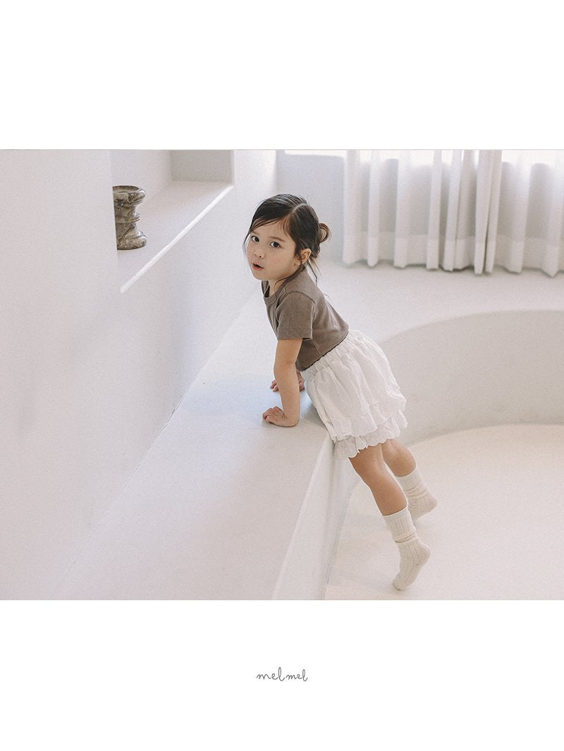 ［melmel］Lace skirt pants