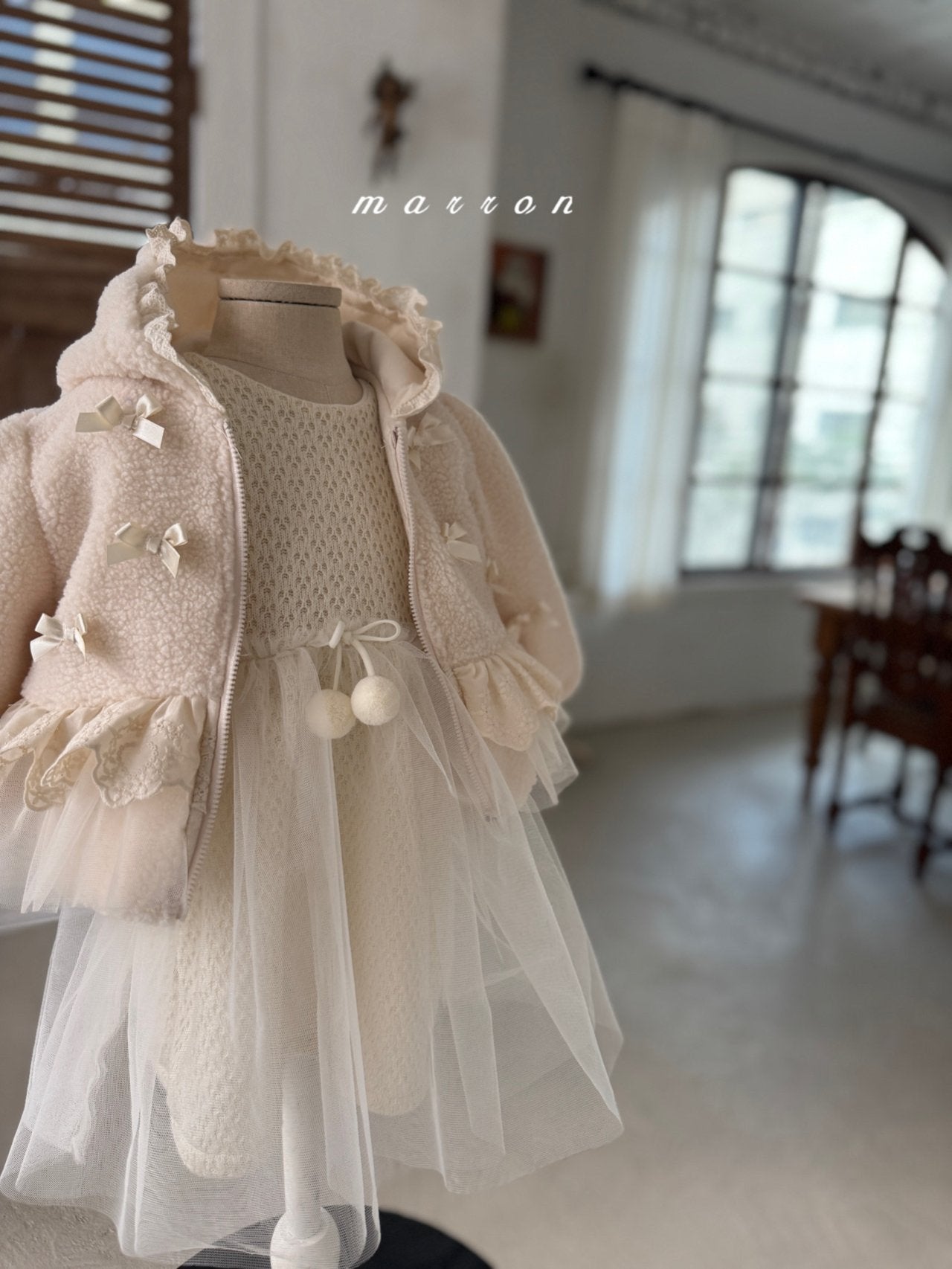 ［marron］Cherry shasha dress