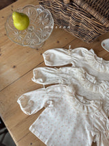 ［marron］Puff ribbon lace tops