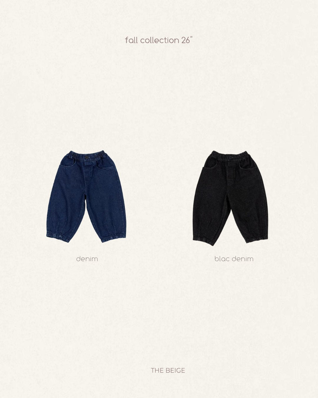 ［The beige］Pintuck Denim Pants