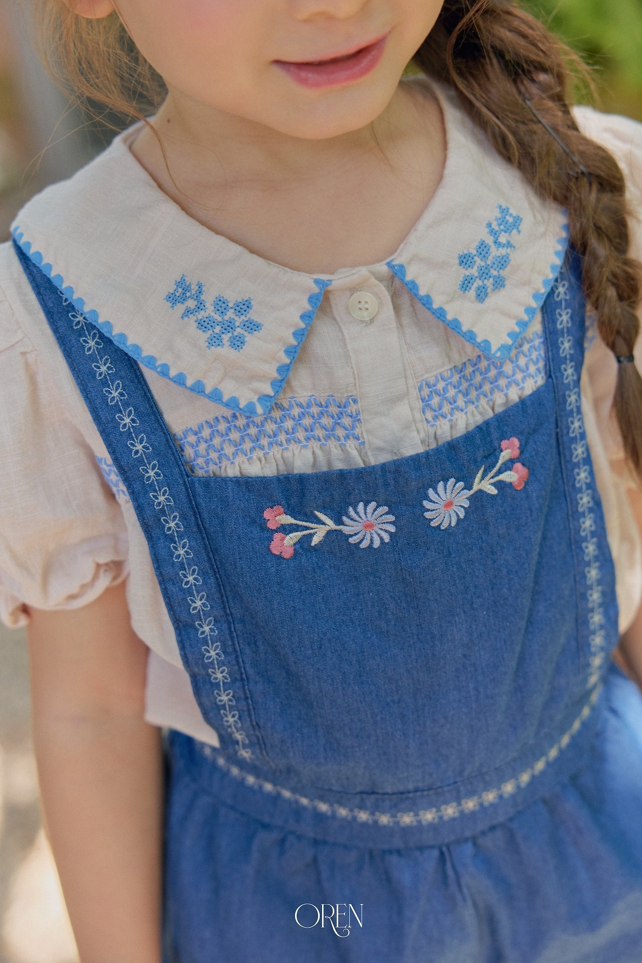 ［OREN］Soleil denim short overalls