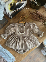 ［marron］Chocolate smock rompers