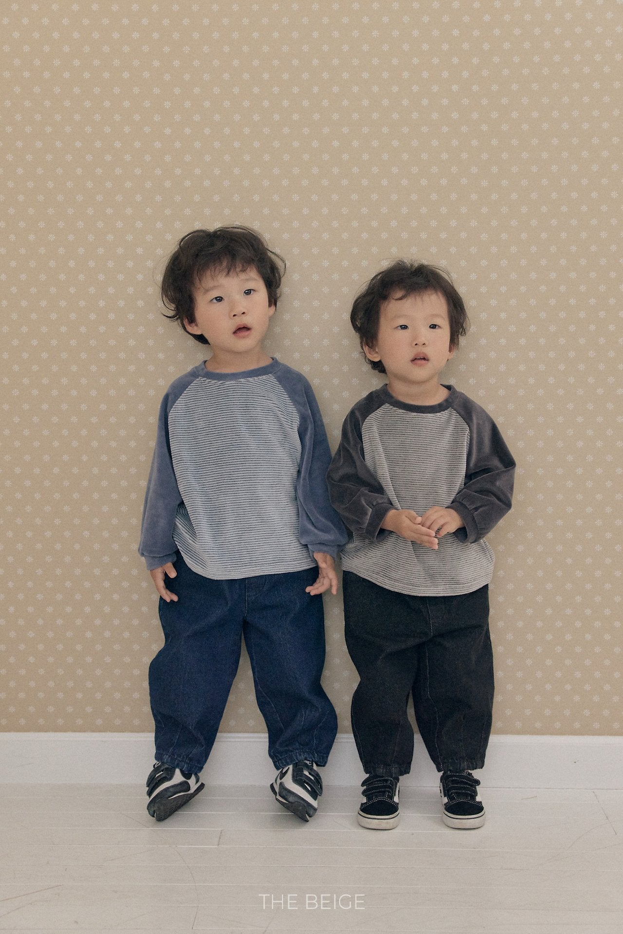 ［The beige］Pintuck Denim Pants