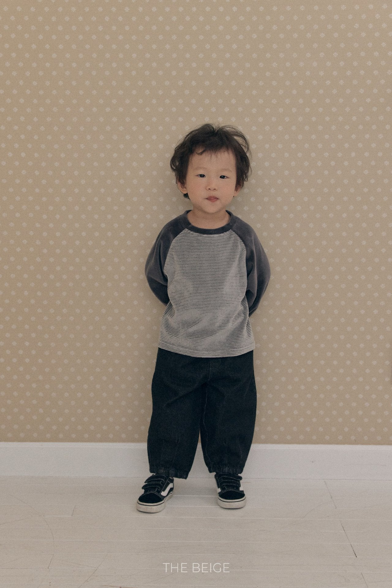 ［The beige］Pintuck Denim Pants