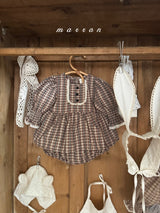 ［marron］Chocolate smock rompers