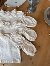 ［marron］Puff ribbon lace tops