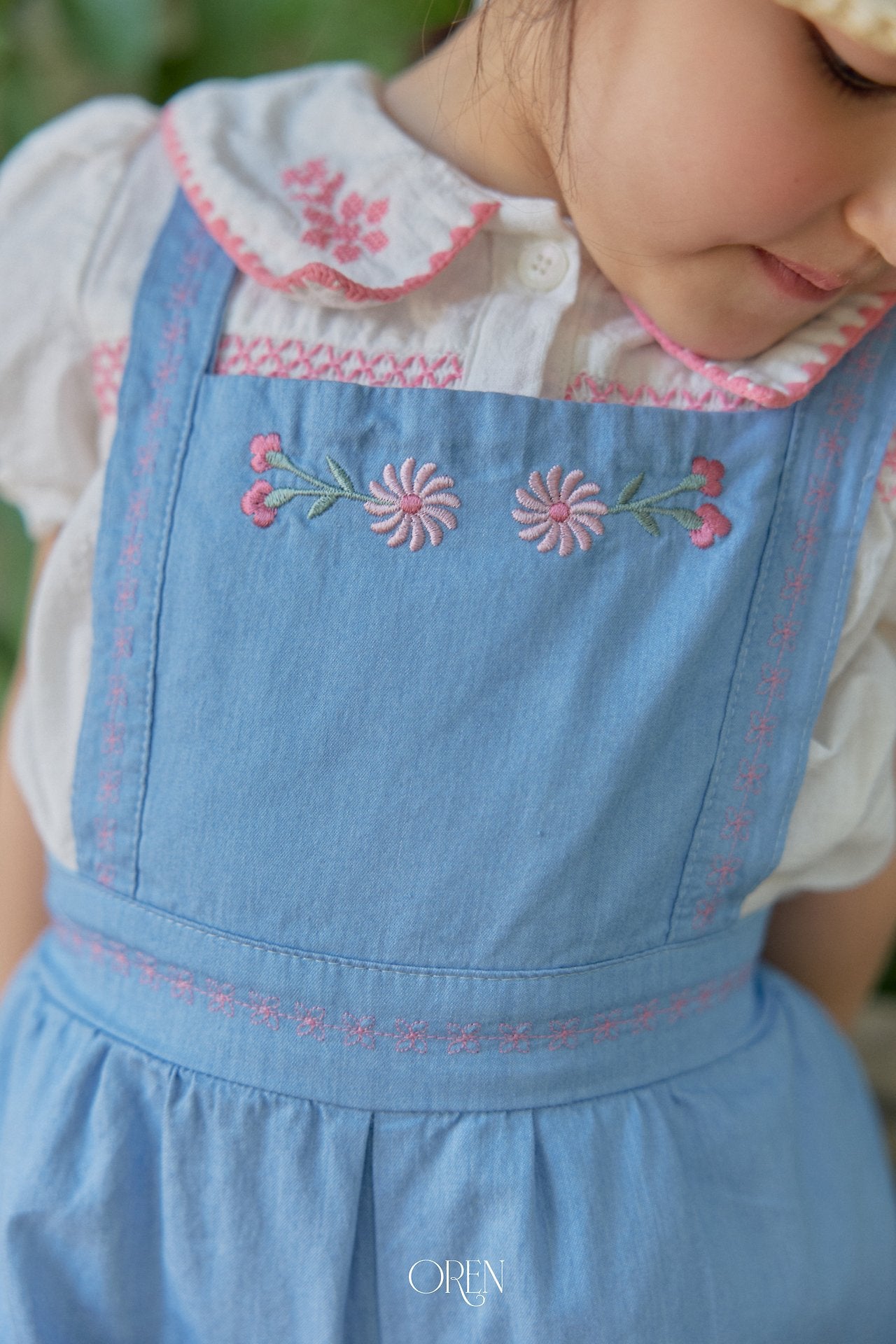 ［OREN］Soleil denim short overalls