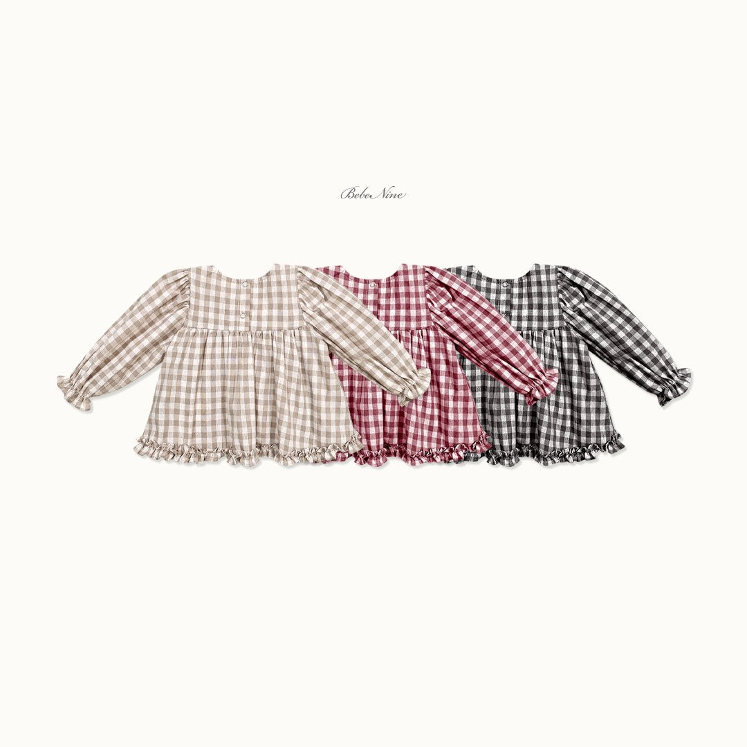 ［bebenine］Lucy Check Blouse