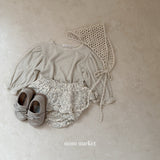 ［mimi market］Eyelet lace puff tops