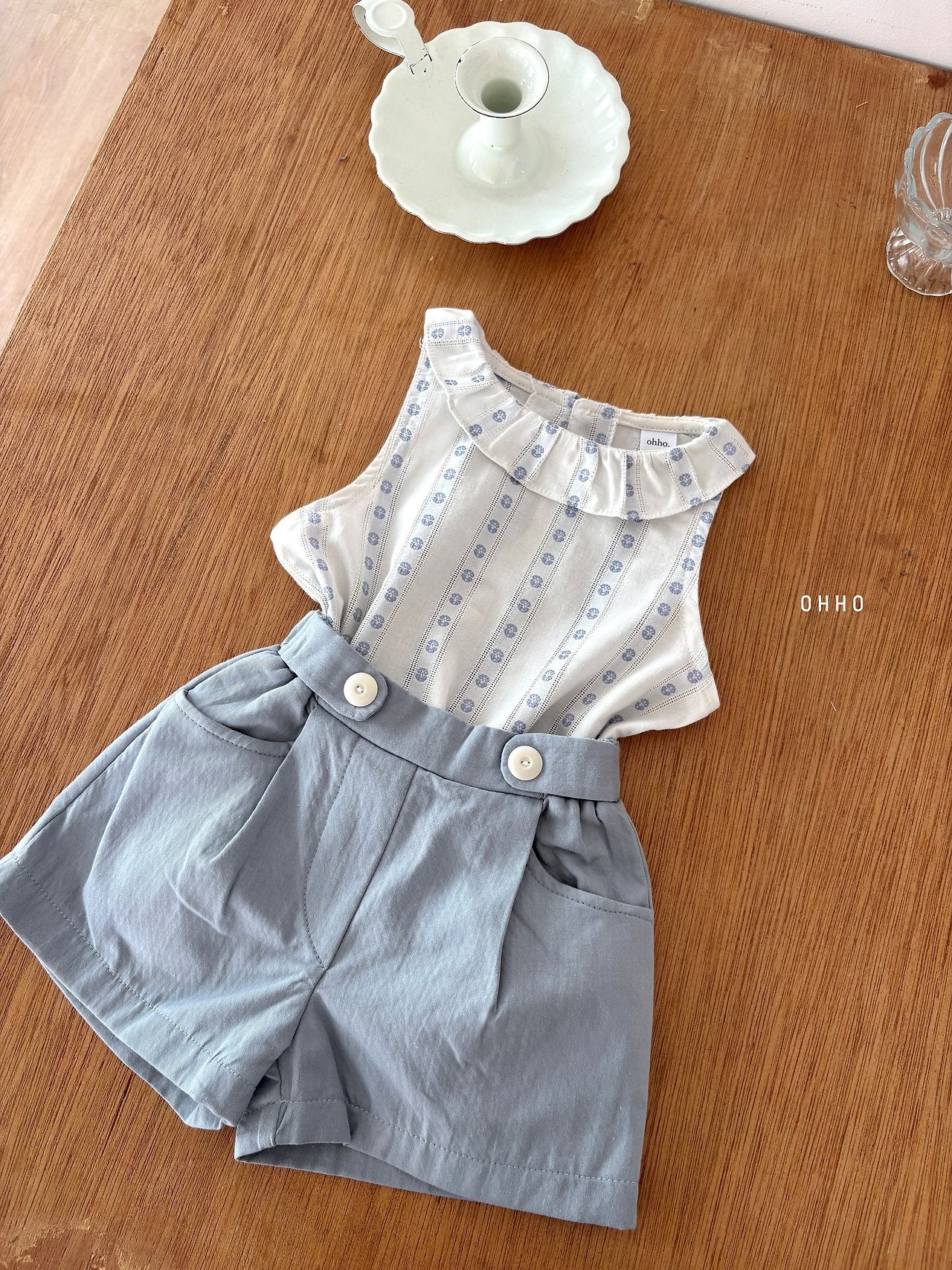 ［ohho］Ette collar sleeveless blouse