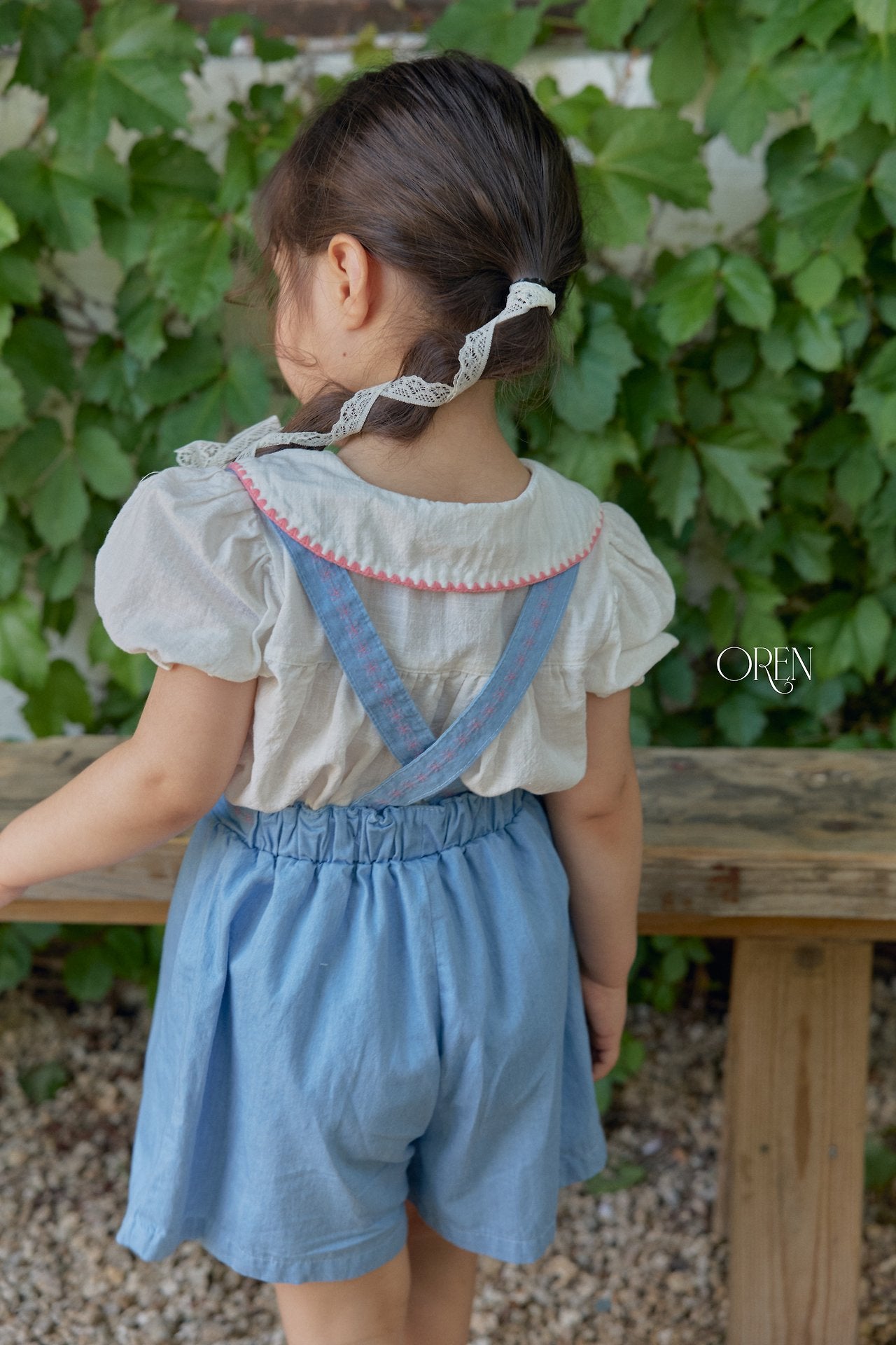 ［OREN］Soleil denim short overalls