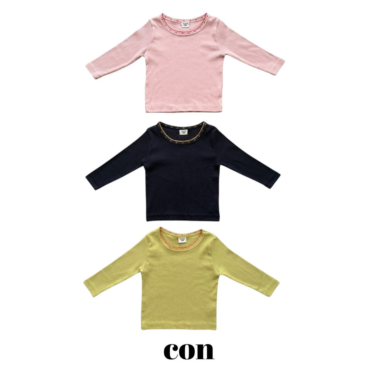 ［con］Stitch rib tee