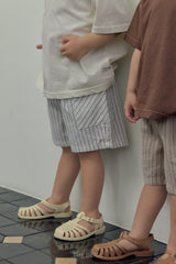 ［The beige］Pocket stripe half pants
