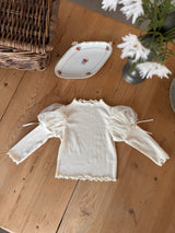 ［marron］Dot shasha ribbon tee