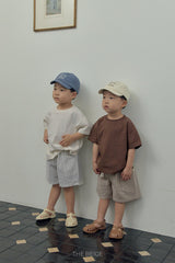 ［The beige］Pocket stripe half pants