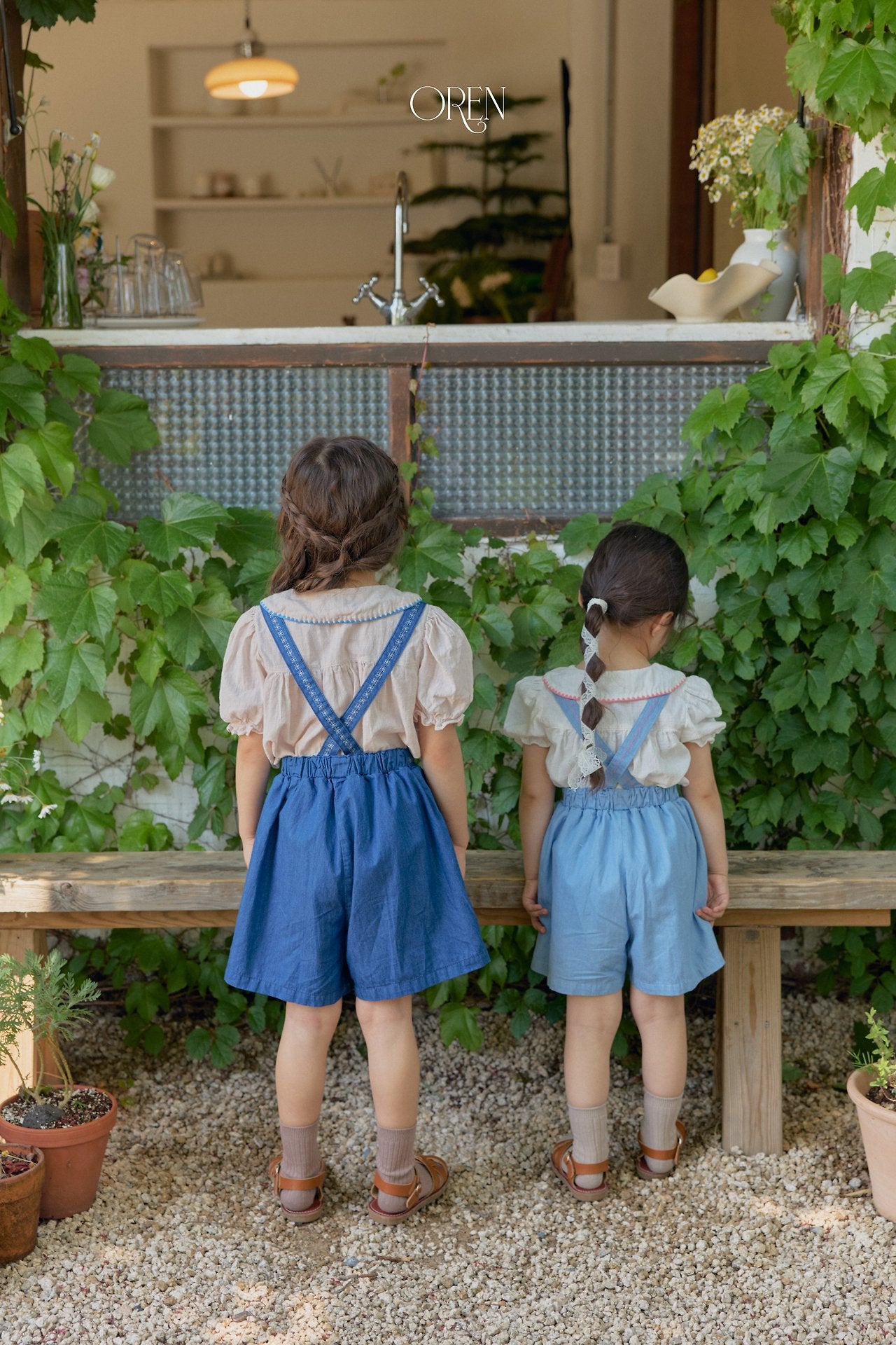 ［OREN］Soleil denim short overalls