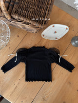 ［marron］Dot shasha ribbon tee