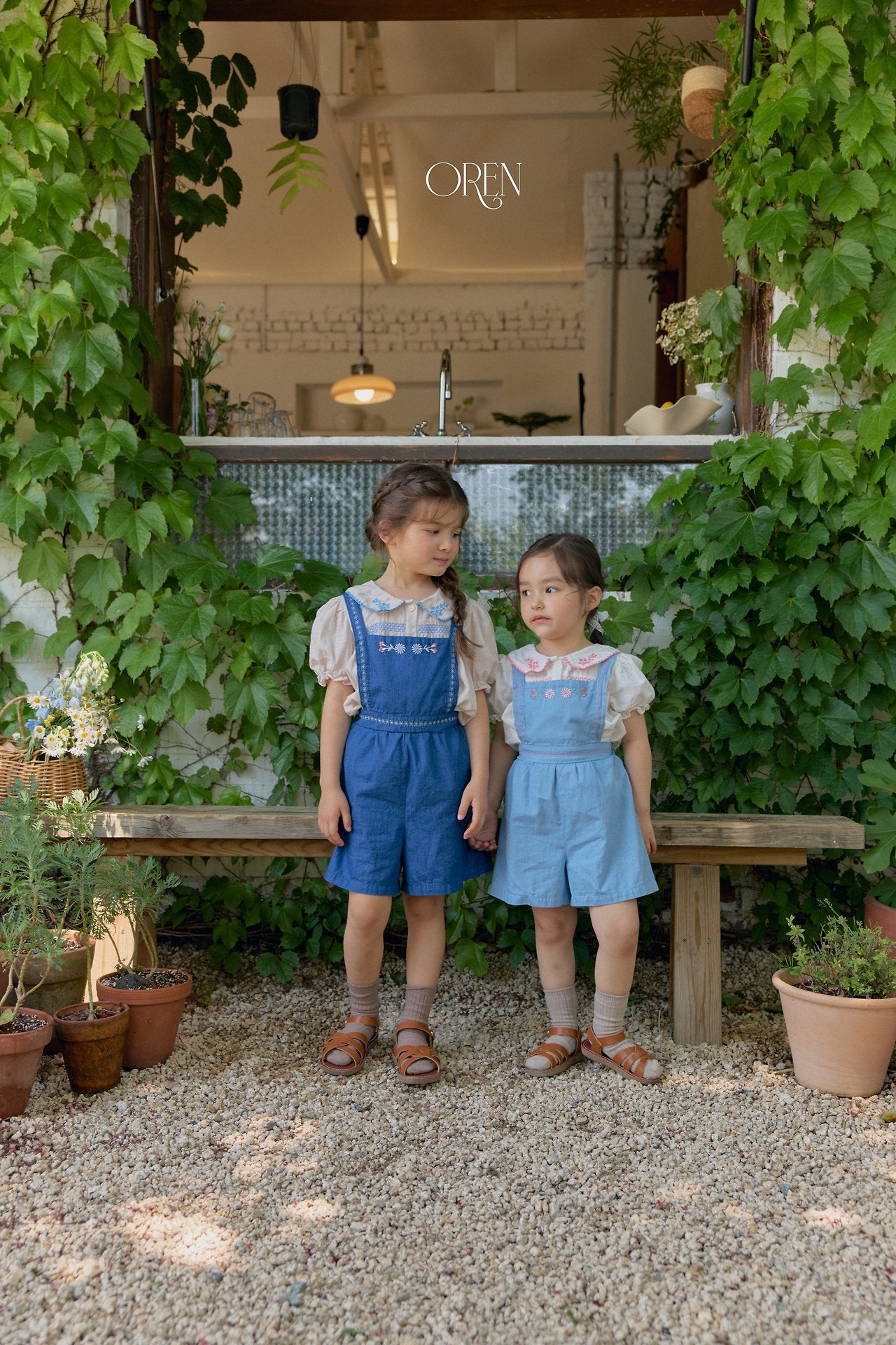 ［OREN］Soleil denim short overalls