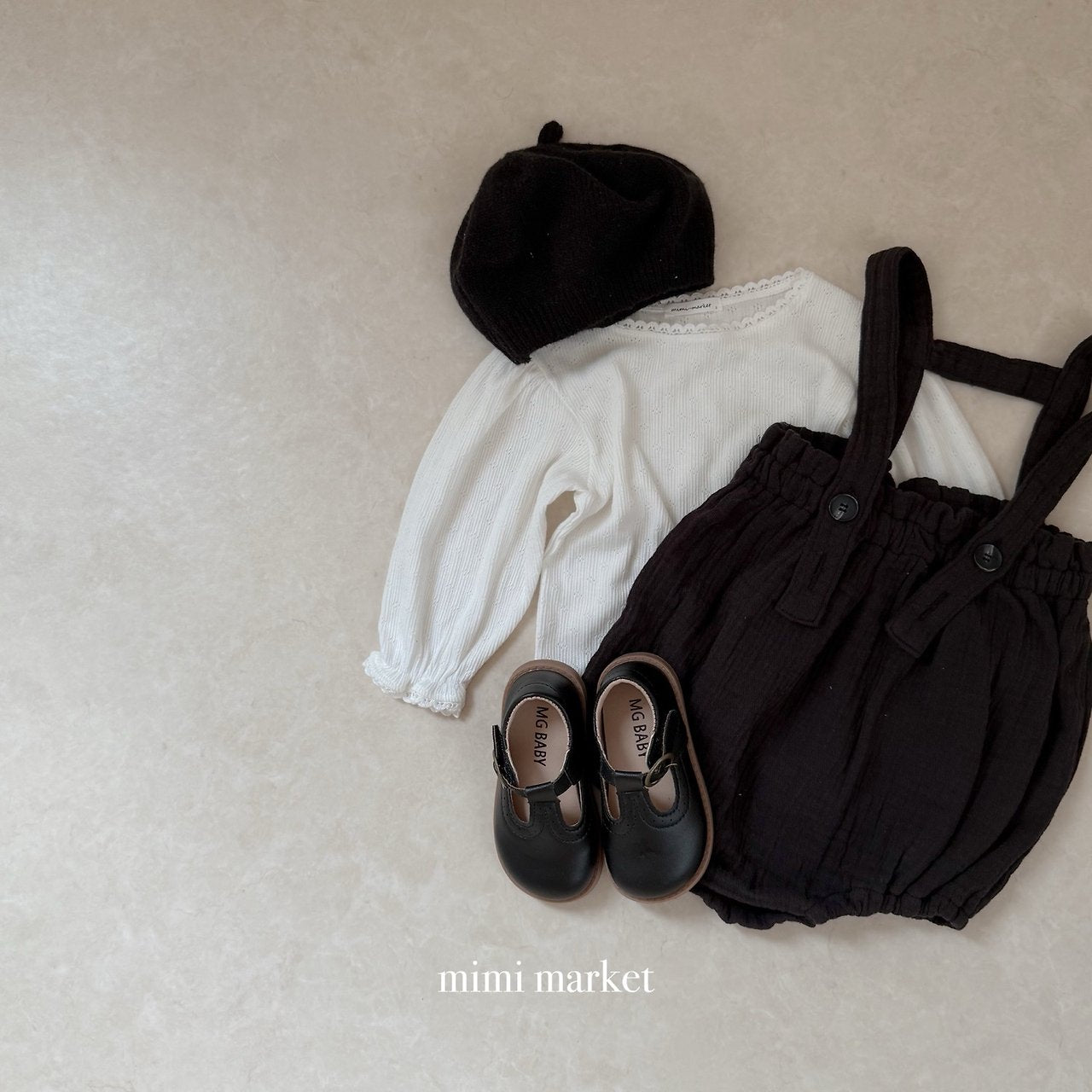 ［mimi market］Eyelet lace puff tops