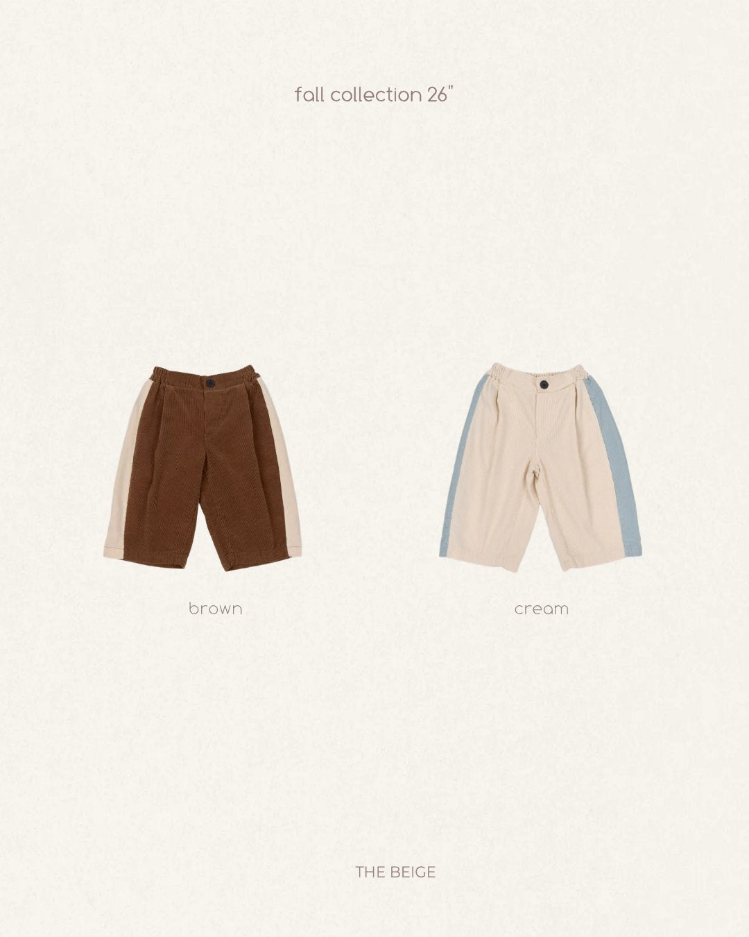 ［The beige］Side-Seam Corduroy Pants