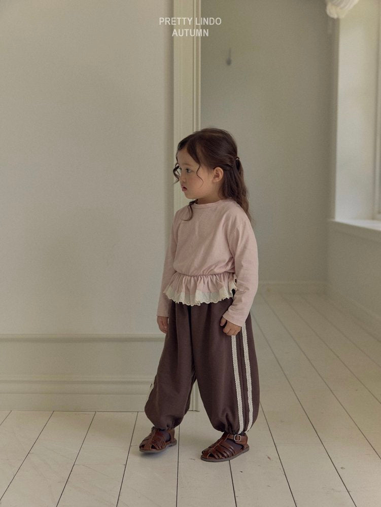 ［LINDO］Tutu lace jogger pants