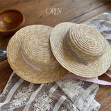 ［OREN］Floren check ribbon paper hat