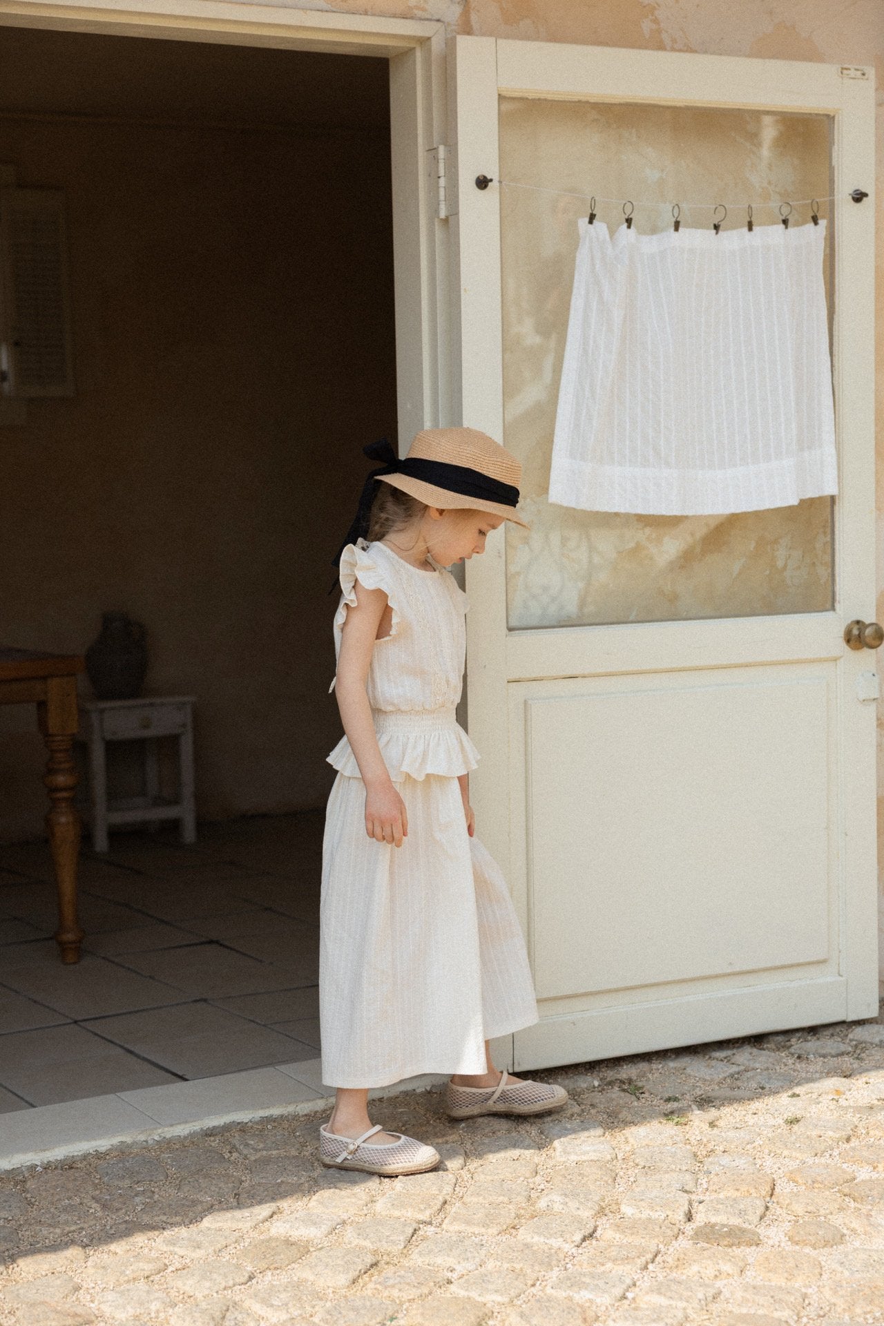 ［perrobebe］Mila frill Setup (cream)