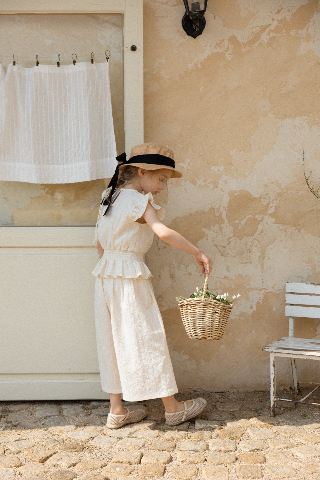 ［perrobebe］Mila frill Setup (cream)