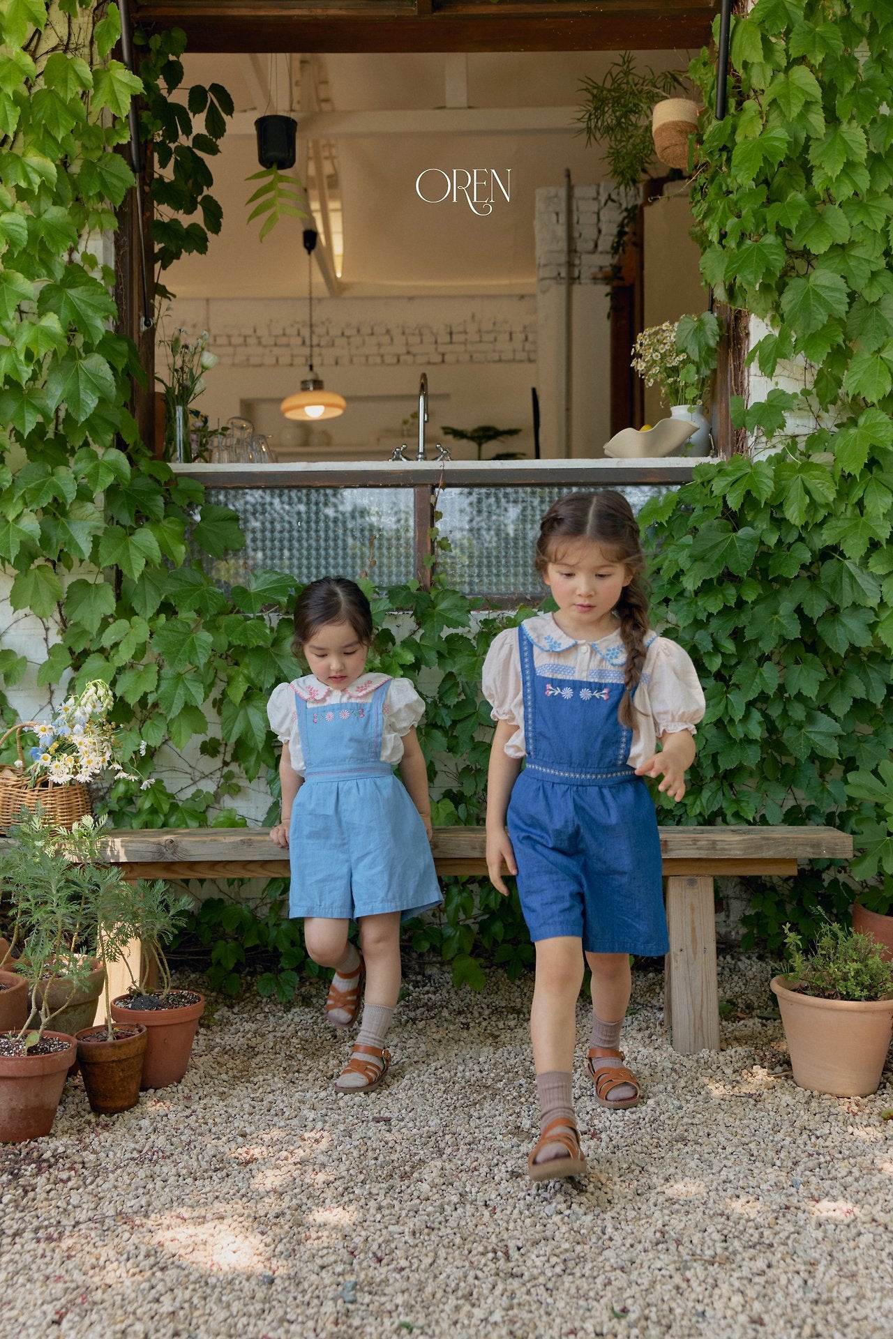 ［OREN］Soleil denim short overalls