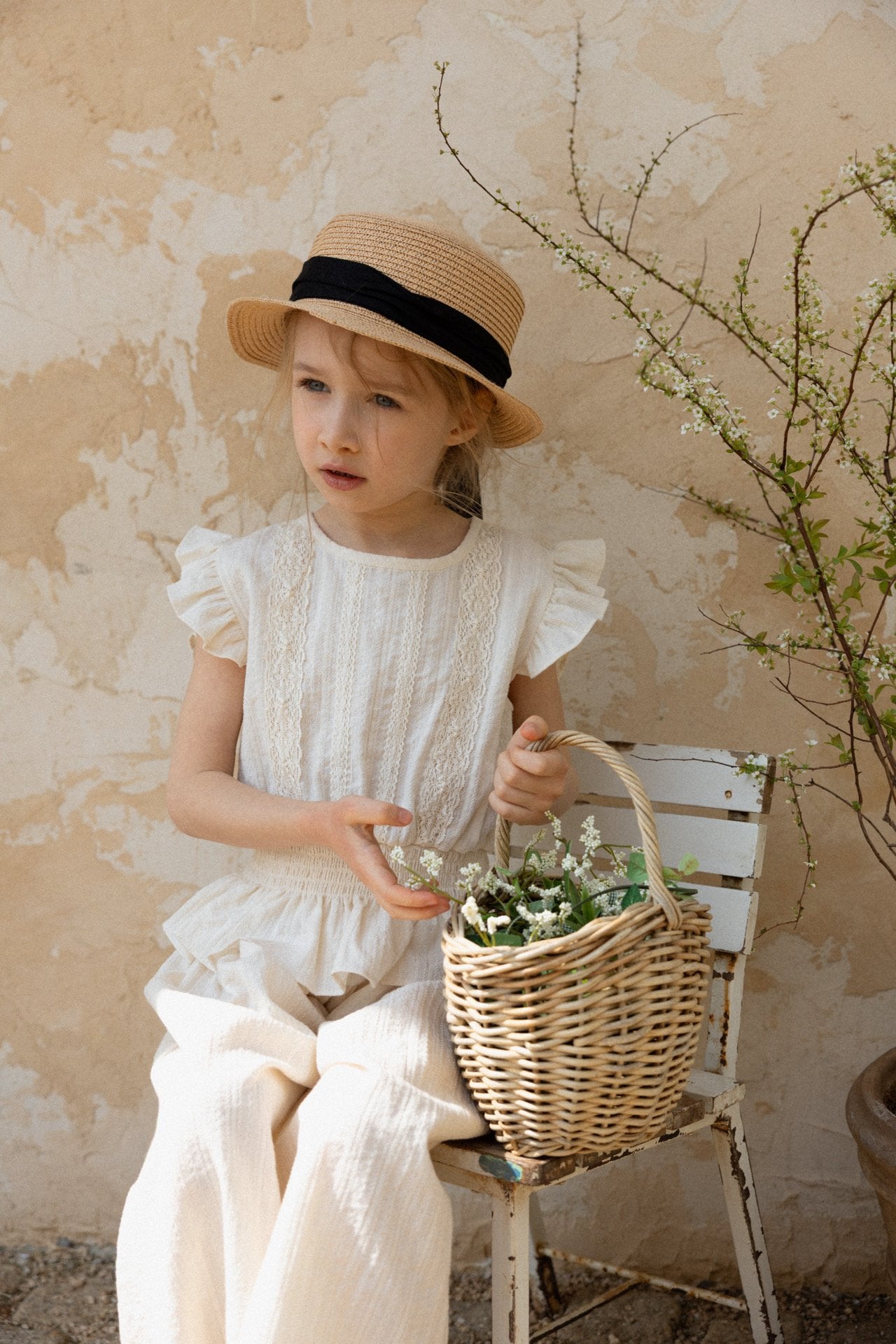 ［perrobebe］Mila frill Setup (cream)