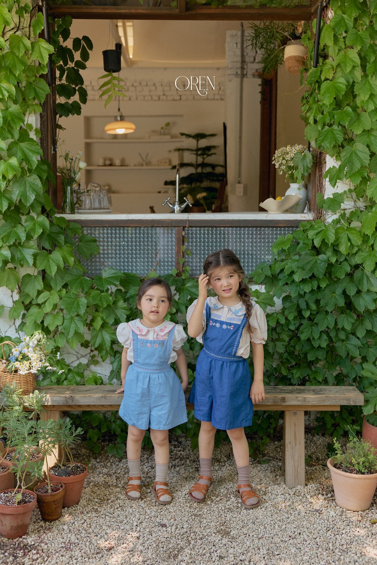 ［OREN］Soleil denim short overalls