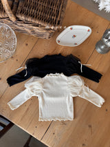 ［marron］Dot shasha ribbon tee