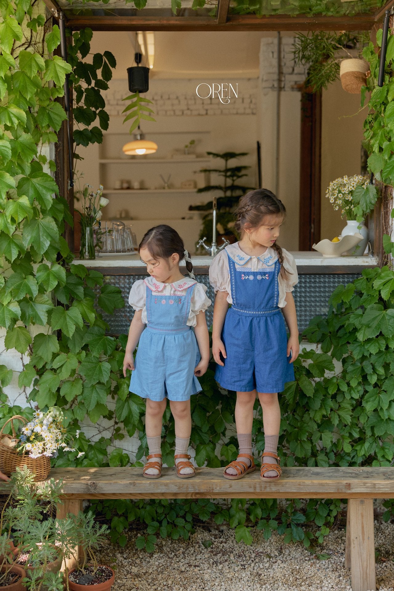 ［OREN］Soleil denim short overalls