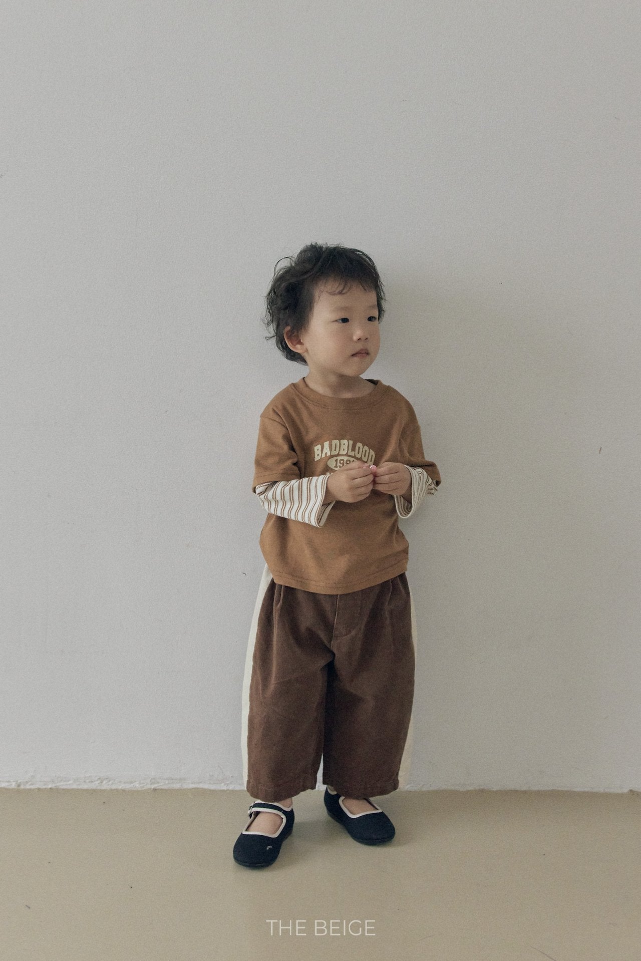 ［The beige］Side-Seam Corduroy Pants