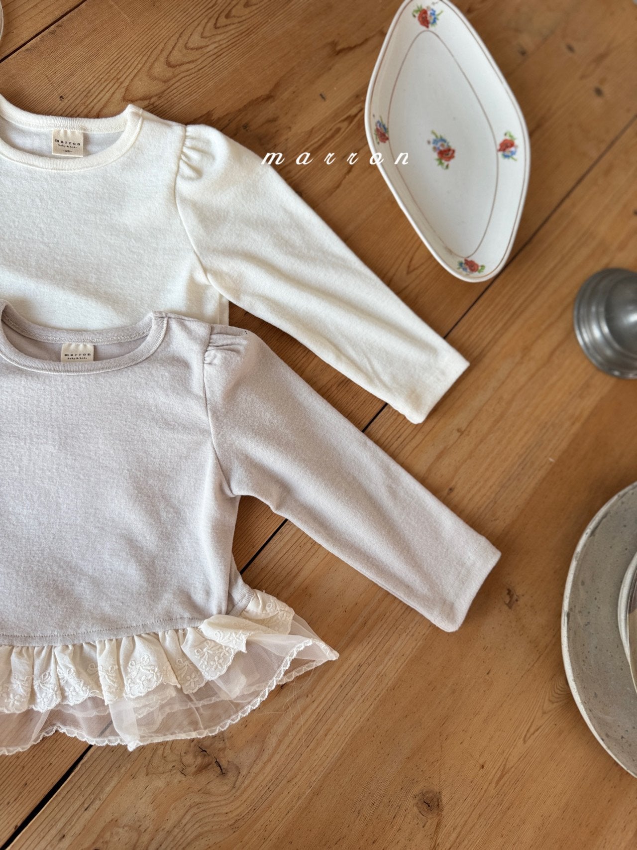 ［marron］Frill lace tops