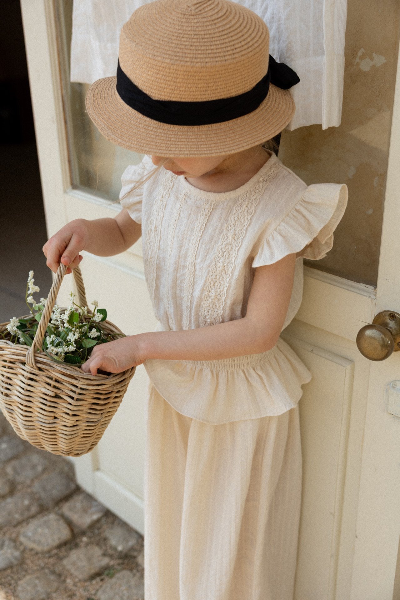 ［perrobebe］Mila frill Setup (cream)