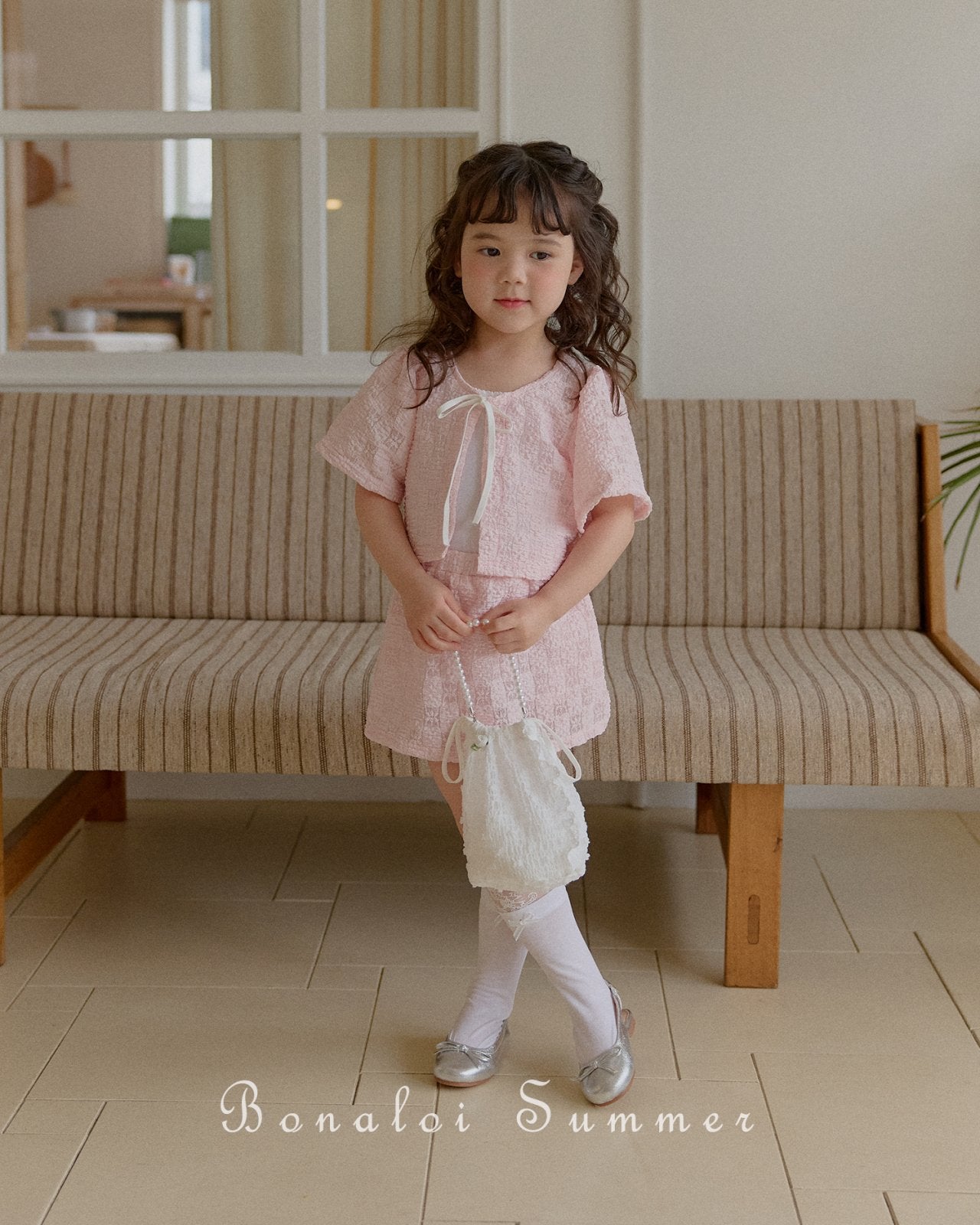 ［Bonaloi］Lace puff bolero set up