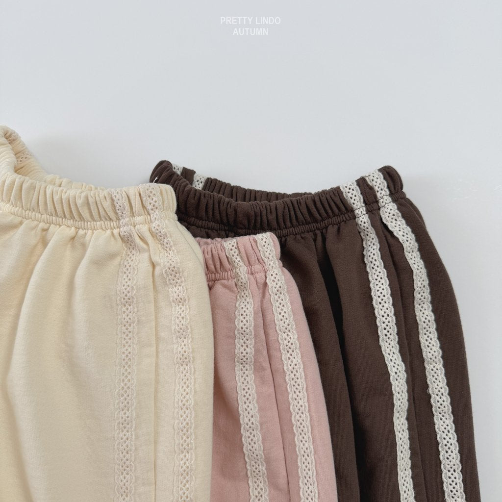 ［LINDO］Tutu lace jogger pants